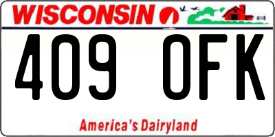 WI license plate 409OFK