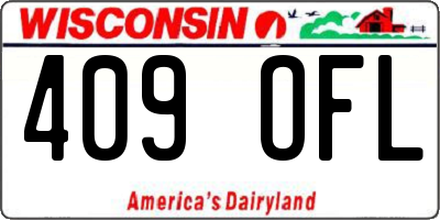 WI license plate 409OFL