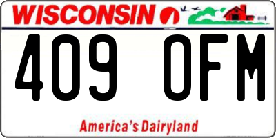 WI license plate 409OFM