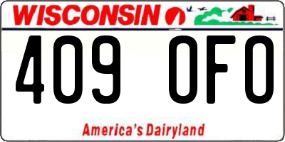 WI license plate 409OFO