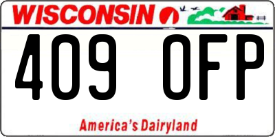 WI license plate 409OFP