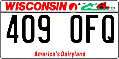 WI license plate 409OFQ