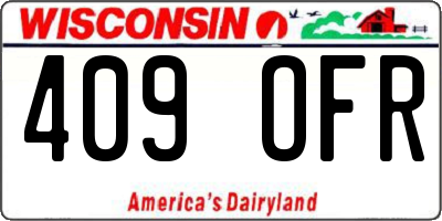WI license plate 409OFR