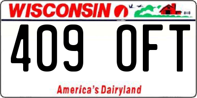 WI license plate 409OFT