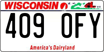 WI license plate 409OFY
