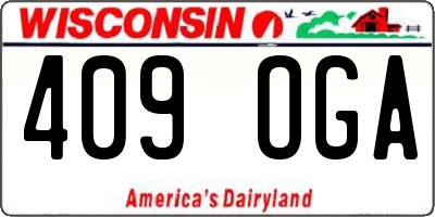WI license plate 409OGA