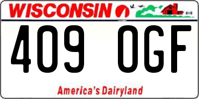 WI license plate 409OGF