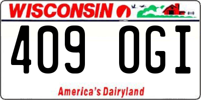 WI license plate 409OGI
