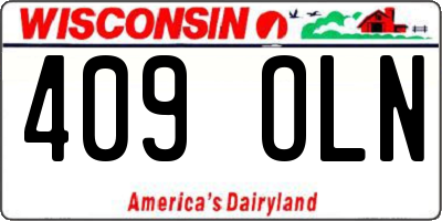 WI license plate 409OLN
