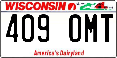 WI license plate 409OMT