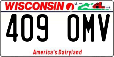 WI license plate 409OMV