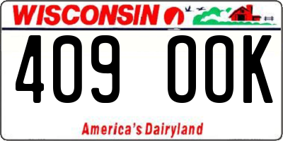 WI license plate 409OOK