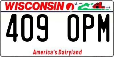 WI license plate 409OPM