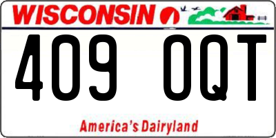 WI license plate 409OQT