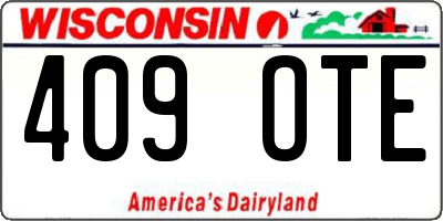 WI license plate 409OTE