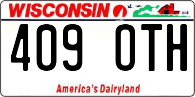 WI license plate 409OTH