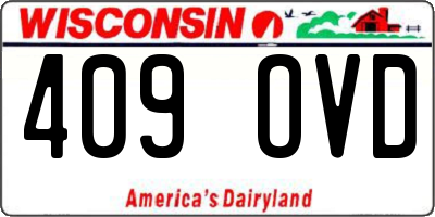 WI license plate 409OVD