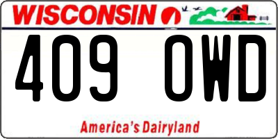 WI license plate 409OWD