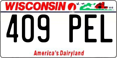 WI license plate 409PEL