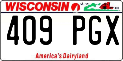 WI license plate 409PGX