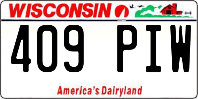 WI license plate 409PIW
