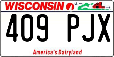 WI license plate 409PJX