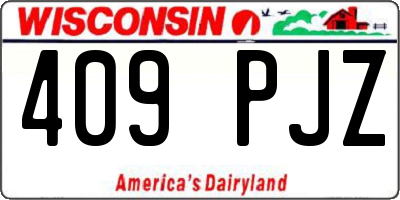 WI license plate 409PJZ