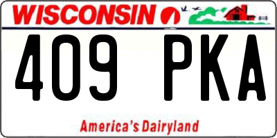 WI license plate 409PKA