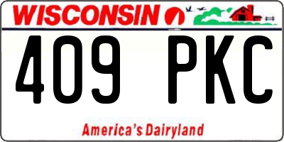 WI license plate 409PKC