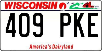 WI license plate 409PKE