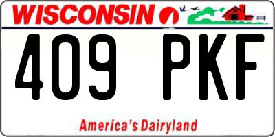 WI license plate 409PKF