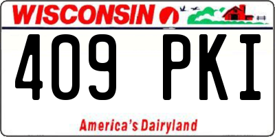 WI license plate 409PKI