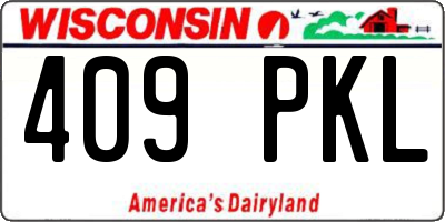 WI license plate 409PKL