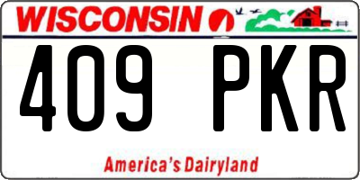 WI license plate 409PKR