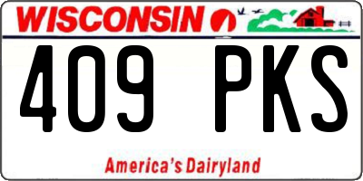 WI license plate 409PKS