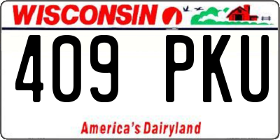 WI license plate 409PKU