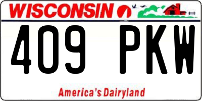 WI license plate 409PKW