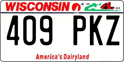WI license plate 409PKZ