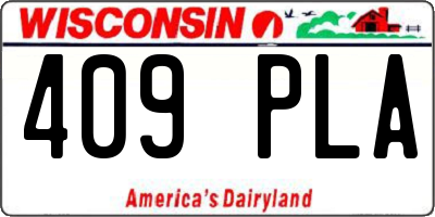 WI license plate 409PLA