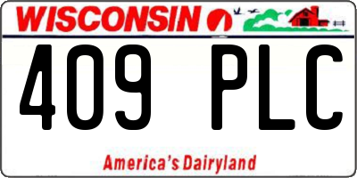 WI license plate 409PLC