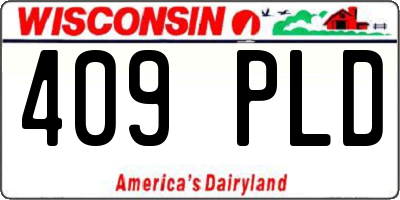 WI license plate 409PLD