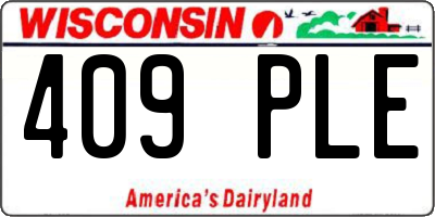 WI license plate 409PLE