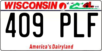 WI license plate 409PLF