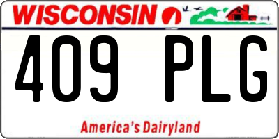 WI license plate 409PLG