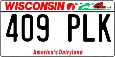 WI license plate 409PLK