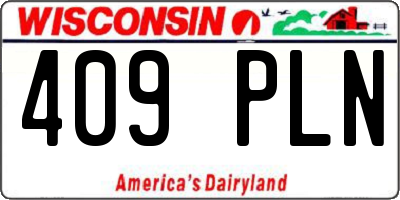 WI license plate 409PLN