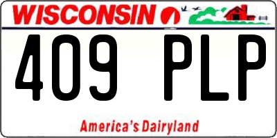 WI license plate 409PLP