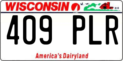 WI license plate 409PLR