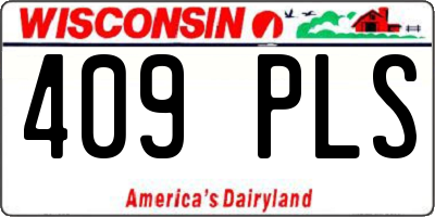 WI license plate 409PLS
