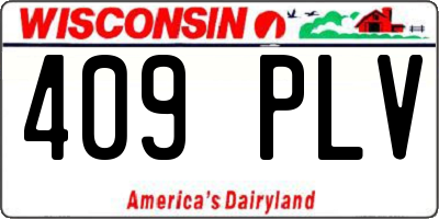WI license plate 409PLV